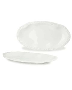 PIATTO IN PORCELLANA CM 30X16 MODELLO PIETRA MARINA 510323 - confezione da 3 pezzi