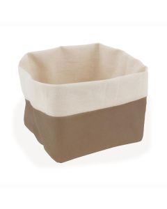ILSA Cestino Pane Quad. 2Pz Marr-Beige 12x12xH15 Cotone