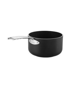 AGNELLI Al Black Casseruola Alta in Alluminio 16 cm 1 Manico per Induzione Antiaderente