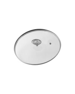 AGNELLI Coperchio diametro 24 cm in vetro 5mm con 1 pomello in acciaio inox