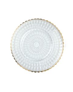 LE COQ Helios Piatto segnaposto barocco con filo oro 