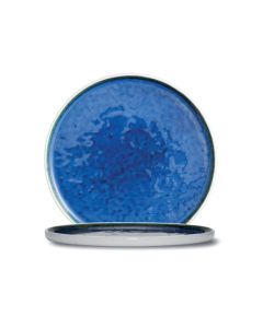 LE COQ Abyssos Piatto Piano bianco matt e blu D. 27,5 cm - Confezione 6 pezzi