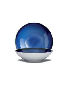 LE COQ Abyssos Piatto Fondo bianco matt e blu D. 21 cm H. 6 cm - Confezione 3 pezzi