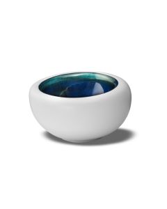 LE COQ Abyssos Coppa Gourmet bianca matt e blu 17x15,5 cm H. 9 cm - Confezione 3 pezzi