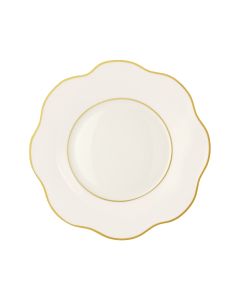 LE COQ Anemone Piatto Rotondo con filo oro e filo Marly D. 32 cm - Confezione 4 pezzi