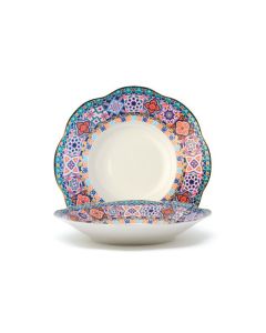 LE COQ Anemone Piatto Fondo con decoro Ebe D. 21 cm - Confezione 6 pezzi