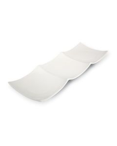 LE COQ Cassiopea Antipastiera da 3 scomparti color avorio 29x9,5 cm