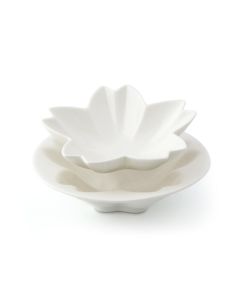 LE COQ Dyonisio Coppette impilabili narciso color avorio D. 14 cm H. 4 cm - Set 2 pezzi