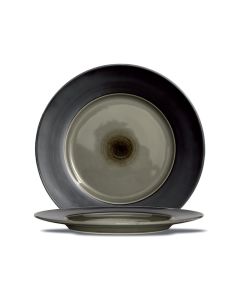 LE COQ Ekate Piatto Rotondo Grigio D. 33,5 cm - Confezione 2 pezzi