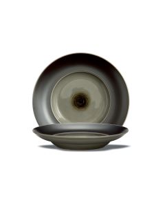 LE COQ Ekate Piatto Fondo Grigio c/Falda D. 27,5 cm H. 5 cm - Confezione 3 pezzi