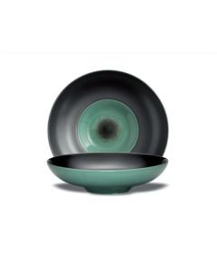 LE COQ Ekate Piatto Fondo Verde Opale D. 22 cm H. 5,5 cm - Confezione 3 pezzi