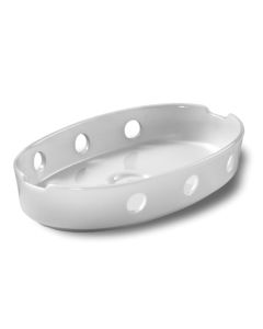 LE COQ Estia Fornello Bianco 28,5x17,5 cm H. 5,5 cm - Confezione 2 pezzi