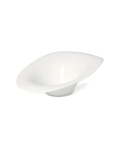 LE COQ Febe Coppa ovale ondulata color avorio 24,5x21 cm H. 8,5