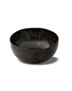 LE COQ Phobos Coppa rotonda alta nera puntinata blu D. 18 cm H. 8,5 cm