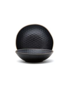 LE COQ Kypseli Piatto Fondo nero matt 20,5x16 H. 9 cm - Confezione 6 pezzi