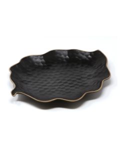 LE COQ Kypseli Vassoio Foglia nero matt 34,5x26,5 cm - Confezione 8 pezzi