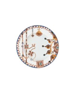 LE COQ Lithos Piatto Frutta bianco e blu 20,5 cm - Confezione 4 pezzi