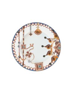 LE COQ Lithos Piatto Piano bianco e blu 26,5 cm - Confezione 4 pezzi