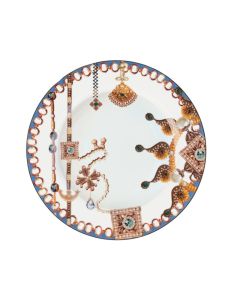 LE COQ Lithos Piatto Rotondo bianco e blu 30 cm - Confezione 4 pezzi