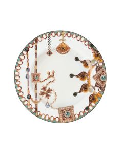 LE COQ Lithos Piatto Rotondo bianco e verde salvia 30 cm - Confezione 4 pezzi