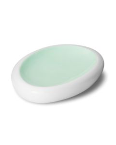 LE COQ Ninfa Vassoio Ovale Gourmet acquamarina e bianco matt 26,5x17,5 cm H. 4,5 cm - Confezione 4 pezzi