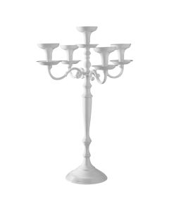 LE COQ Stylos Candelabro 5 Fiamme bianco D. 20 cm H. 69 cm