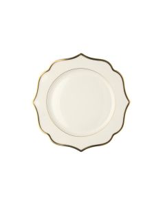 LE COQ Ionica Piatto pane color avorio con filo oro al bordo e filo Marly D. 15 cm