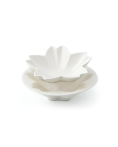 LE COQ Dyonisio Coppette impilabili narciso color avorio D. 12,5 cm H. 4 cm - Set 2 pezzi