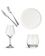 Kit Pizzeria 12 Coperti piatti bicchieri posate