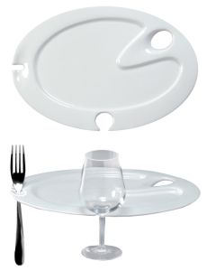 Medri Piatto Buffet Con Foro per Calice  cm 32 - Confezione da 3 pezzi
