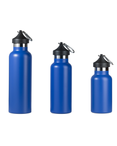ILSA Borraccia termica doppia parete con moschettone e custodia in acciaio inox 18/10 - Blu
