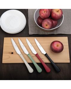 PINTINOX Stresa Colour Set di coltelli multiuso in acciaio lucido manico Nero - Confezione da 6 pezzi