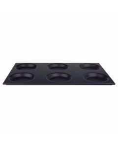 Agnelli Vassoio teglia a 6 stampi antiaderente Gastronorm 1/1 cm 53x32,5