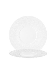 Seltmann Weiden Nori-Home piatto piano bianco a rilievo stretto 33 cm - Confezione da 2 pezzi