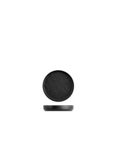 H&H Skin Piatto Frutta e Dolce nero in porcellana a rilievo 8 Cm - Confezione da 6 pezzi