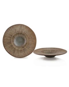 Frescura Tai Pasta Bowl Cappello del Prete con decoro colore Terra 23 cm - Confezione 6 pezzi