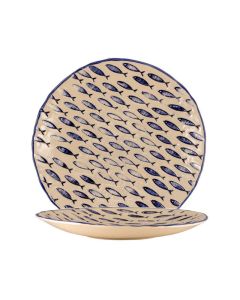 LE COQ Thalassios Piatto Piano in Stoneware Bicolore D. 29 cm - Confezione 6 pezzi