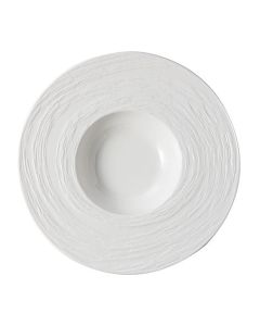 TABLE TOP Matrix Piatto Pasta Bowl bianco con decoro in rilievo cm 30 X 6h - Conf. 2 pz.