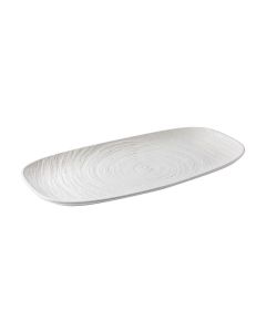 TABLE TOP Matrix Vassoio Rettangolare bianco con decoro in rilievo cm 36 X 19 X 3h - Conf. 6 pz.