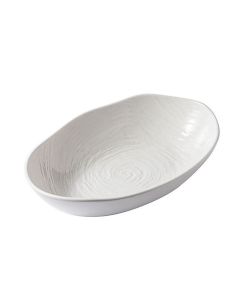 TABLE TOP Matrix Vassoio Ovale Fondo bianco con decoro in rilievo cm 25 X 16,5 X 6,5h - Conf. 6 pz.