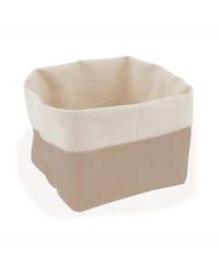 Comas Set 2 Cestini Pane ecrù-beige in cotone cm 12x12x15