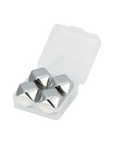 ILSA Set 4 cubetti di ghiaccio riutilizzabili in acciaio inox