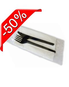 SDG Set fochetta/coltello/tovagliolo in PLA cristallizzato