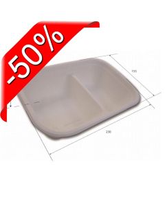 SDG Vaschetta a 2 scomparti per cibo d&apos;asporto in polpa di cellulosa cm 23x15x5