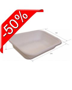 SDG Vaschetta per cibo d'asporto in polpa di cellulosa cm 23x15x5 - Confezione da 125 pezzi