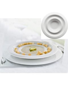 PORVASAL Piatto White Fondo Ona - Confezione da 6 pezzi
