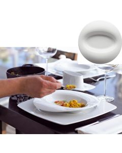 PORVASAL Piatto White Orbe Riso - Confezione da 6 pezzi
