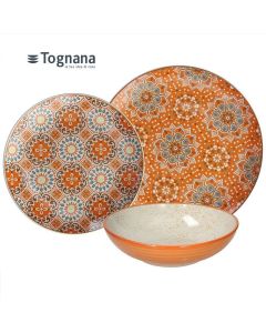 TOGNANA Metropolis Curcuma Set 18 pezzi piatti decorati