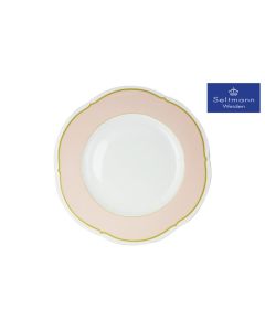 Seltmann Piatto Piano Versailles cm 33 Rosa Filo Oro -Confezione da 6 pezzi