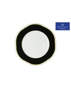 Seltmann Piatto Piano Versailles cm 33 Nero Filo Oro -Confezione da 6 pezzi
